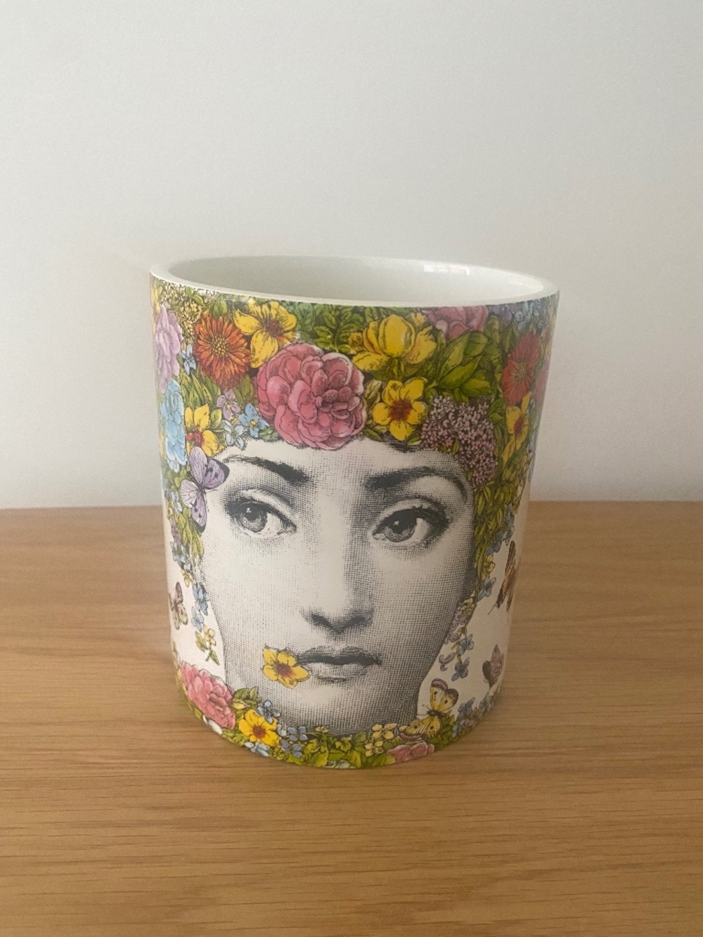 Fornasetti candle (candle used) approx 6.5 x 6 inches perfect condition